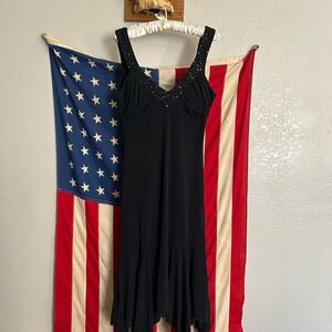 Rampage Black Beaded V-Neck Maxi Dress